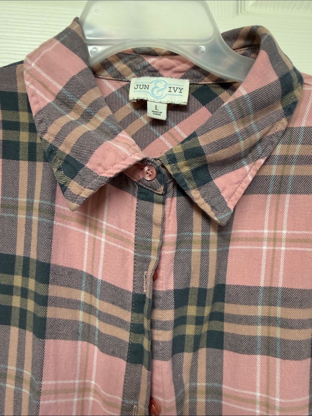 Jun & Ivy Pink Plaid Button-Down Shirt